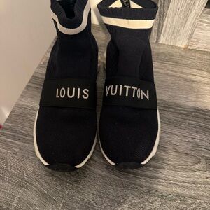Louis Vuitton Black and White Sock Sneakers
